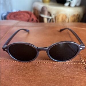 Classic & Trending Brown Frame Black Oval Sunglasses